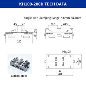 <span class=keywords><strong>Etau</strong></span> à double station robuste KH100-200D, étau à centrage automatique à 2 stations de précision pour fraisage CNC - Product Image 6