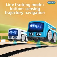 Mini Bus Électrique Intelligent à Induction, en Plastique, avec Suivi de Geste, Évitement Automatique d'Obstacles et Capacités de Suivi de Ligne, Jouet de Table