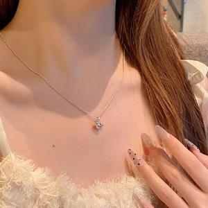 S925 Pure Silver Fine <b>Pendant</b> <b>Necklace</b> New Chinese Style Diamond Pestle Gourd <b>Cross</b> Light Luxury Fashion Collarbone Chain - Product Image 3