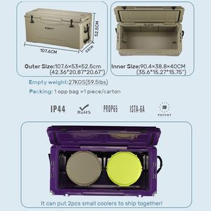 Glacière thermique rotomoulée 135QT avec roues, glacière robuste pour la pêche et le camping, vente en gros directe d'usine, personnalisable - Product Image 4