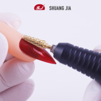 SHUANGJIA ensemble de manucure professionnel forets à ongles coniques carbure cuticule propre outil de retrait de Gel doux acrylique US Plug Type
