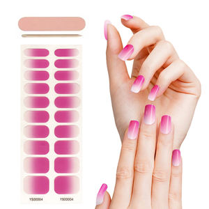 Pegatinas de uñas de gel semicurado Rosa degradado natural Envoltura de uñas de gel UV 3D de larga duración - Product Image 2