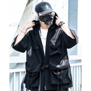FOXA Men's Hooded Windbreaker <b>Jacket</b> Breathable <b>Techwear</b> Streetwear Coat - Product Image 3