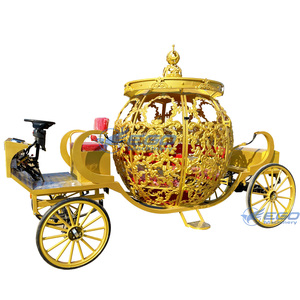 Chariot de mariage personnalisé à 4 roues, type citrouille de Cendrillon, pour chevaux, à vendre - Product Image 6