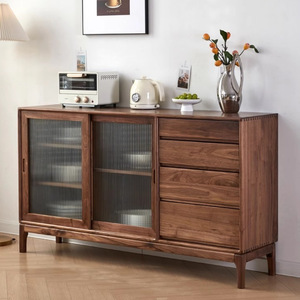 North American Black Walnut Wood <b>Sideboard</b> 900mm Modern Minimalist Storage <b>Display</b> <b>Cabinet</b> Living Room Furniture - Product Image 1