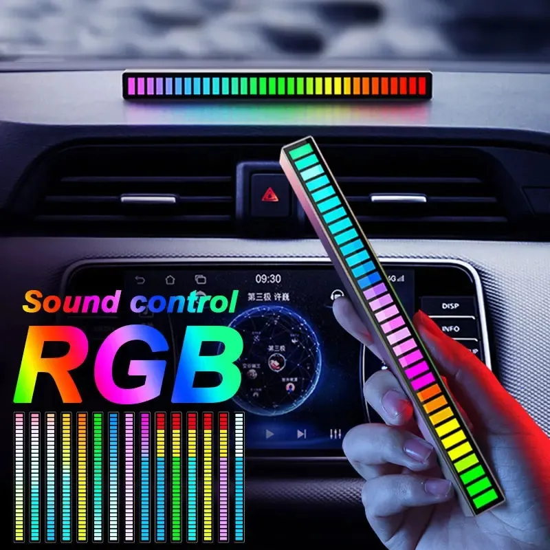 Rgb Sound Control Led Lamp Pickup Voice Activated Rhythm Lights Color Ambient Led Light Bar Of Music Ambient Light