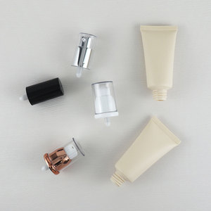 Tube cosmétique beige 40g 40ml avec tête de pompe à vide, pour fond de teint liquide, crème solaire, crème isolante, tube en plastique à presser, flacon vide - Product Image 2