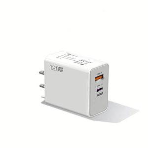 120W GaN Dual <b>USB</b>-A Type C Wall Charger Quick Charge 2 Ports QC 3.0 PD <b>USB</b> C Fast Charging Mobile Phone Power <b>Adapter</b> - Product Image 1