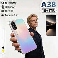 Smartphone Android 5G A38 Version Globale 2026, 16 Go + 1 To, Écran 7,3 Pouces, Batterie Longue Durée, Appareil Photo 108 MP, Débloqué, Double SIM, Reconnaissance Faciale