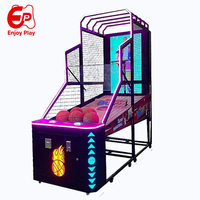 Arcade de basket-ball de luxe entièrement métallique avec écran HD, sans fil, certifiée CE, accepteur de pièces/billets, version espagnole pour parcs d'attractions