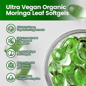 Suplementos Vegetarianos Naturales OEM/ODM, Función Digestiva, Metabolismo, Salud, Cápsulas Blandas de Hoja de Moringa Orgánica - Product Image 4