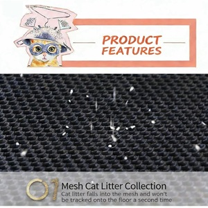 Tapis pour litière de chat en EVA avec motif solide, double couche, lavable, design nid d'abeille, écologique, toutes saisons - Product Image 5