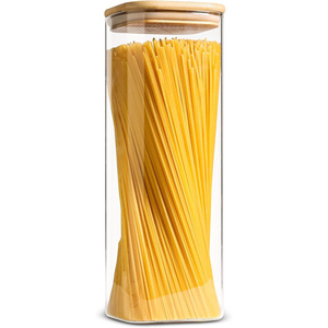 Venta al por mayor de recipientes de almacenamiento de vidrio con tapas de tazas medidoras, sellos de silicona extraíbles, esquina redondeada, organización de cocina sin BPA - Product Image 1