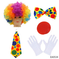 Nouveau costume de clown adulte fête Halloween carnaval adulte perruque, femme clown de cirque cosplay ensemble