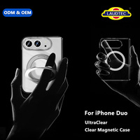 Coque de téléphone transparente anti-reflet OEM/ODM pour iPhone Duo avec anneau central transparent, respectueuse de la peau, fine et anti-jaunissement