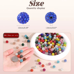 Cuentas de cristal de imitación <span class=keywords><strong>Shambala</strong></span> de arcilla colorida 3D de 4-16 mm para pulseras, arte de uñas, zapatos, bolsos y pendientes - Product Image 3