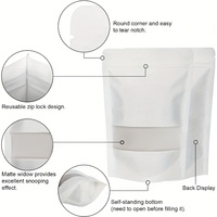 Offre Spéciale – Sachet Doypack Recyclable à Fermeture Éclair Quadri-Scellée Anti-Fuite pour Grains de Café et Snacks, en Papier Kraft, avec Fenêtre Transparente