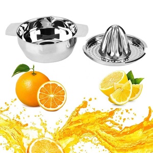 Wholesale <b>Kitchen</b> <b>Accessories</b> Stainless Steel Manual Fruits Lemon Squeezer Citrus Orange Juicer with Bowl - Product Image 1