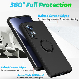 Coque arrière magnétique en silicone souple pour <span class=keywords><strong>Xiaomi</strong></span> 12T 11T <span class=keywords><strong>12</strong></span> Pro / 12T 12X <span class=keywords><strong>12</strong></span> Lite / Redmi K50 Ultra Phone Ring Holder Stand Cover - Product Image 5