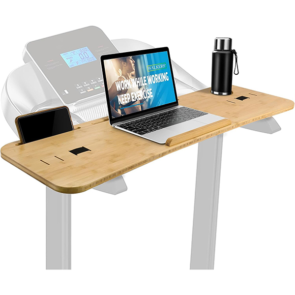 Flat Plate-Type Bamboo Treadmill Laptop Desk Holder for Tablets Laptops Treadmill Desk Attachment