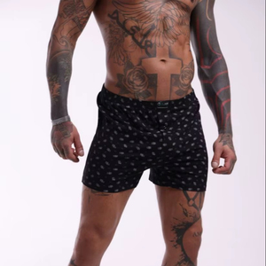 Calzoncillos de Algodón Estampados Negros para Hombre, Ropa Interior Transpirable de Punto Suave, Cintura Flexible, Cómodos para Uso Diario - Product Image 1