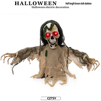 Nouvelle Décoration d'Atmosphère Horreur pour Cour : Zombie Squelette Électrique à Détection de Mouvement pour Halloween 2026