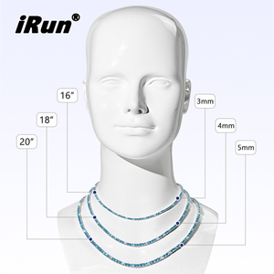 Collar de Cadena de Tenis con Circonitas Cúbicas Personalizado IRun, Collar de Cadena de Diamantes con Incrustaciones de Acero Inoxidable, Gargantilla de Circonitas, Collar de Tenis - Product Image 2