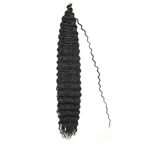 Parrucca in Fibra Sintetica Afroamericana per Estensioni <span class=keywords><strong>Capelli</strong></span> Ricci, Onda Profonda, Lunga, con Lavorazione a Uncinetto - Product Image 5