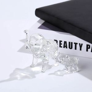 Elegant Transparent Glass Elephant Sculpture - Modern Minimalist Design for Bookshelf Display - Zhuo Jian <b>Crystal</b> Crafts - Product Image 3
