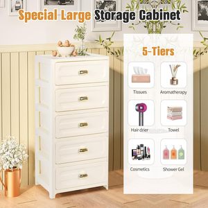 Cajonera de Múltiples Niveles en Color Blanco y Gris, Organizador de Ropa Tipo Cajón para Dormitorio, Armario de Plástico de Gran Capacidad - Product Image 4