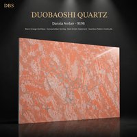 Dalles de pierre de quartz breccié orange de luxe, spéciales pour les murs décoratifs, les comptoirs de bar, la décoration intérieure haut de gamme
