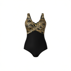 Costume da bagno intero taglie forti con controllo pancia, modello conservativo, monokini BZ77098 - Product Image 2