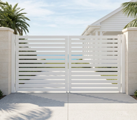 Puerta de Entrada Moderna de Aluminio Blanco con Doble Hoja Abatible, Estilo Hamptons Costero, Recubierta con Pintura en Polvo, Resistente a la Oxidación, Estándar Australiano