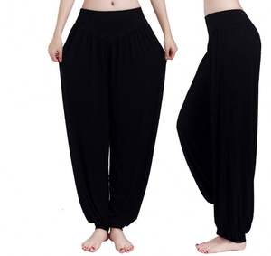Pantalon de yoga, de sport et de danse I-0458, doux, extensible, ample, style harem, uni, décontracté, en modal, pour femme - Product Image 5