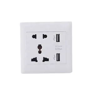 Enchufe de pared USB para uso residencial, toma de corriente de pared Universal