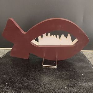 Service de table SWAITE en résine en forme de poisson, design créatif, artisanat exquis, cinq assiettes, deux poissons, douze pièces pour la maison - Product Image 4