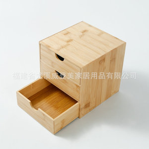 Organisateur de bureau en bambou multi-niveaux, organisateur de fournitures de bureau, boîte en bois compartimentée en gros - Product Image 4