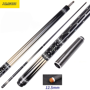 Jflowers JF60-07BF Queue de billard professionnelle en fibre de carbone 1/2, fût en fibre de verre de haute qualité, pointe de 12,5 mm, manche en ébène, qualité supérieure - Product Image 1