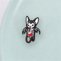 Épinglette Gothique en Émail Chauve-souris, Badge de Revers Sac de Transfusion Sanguine, Décoration pour Vêtement et Sac à Dos, Ornement Antique et Moderne