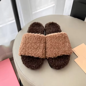 Miu 2025 Design Indoor Warm Comfortable Female Slippers Cute Cloud <b>Slides</b> Pantoufles for Women and Men with Fur for Bedroom - Product Image 6