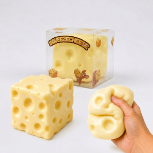 Juguete Antiestrés de Queso Blandito de 7CM, Moldeable, Suave como Vaselina, Sensorial, Bola de Burbujas, Diseño Novedoso, Regalo para Adultos - Product Image 1