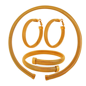 Stainless Steel Snake Ring <b>Bracelet</b> Earring <b>Set</b> Unisex Party Fashion Jewelry Geometric Design Open Spiral Elastic Circular Ring - Product Image 5