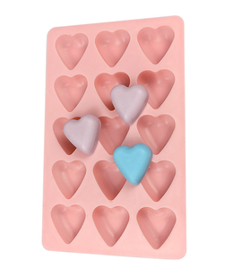 Bandeja de cubitos de hielo en forma de corazón de 15 cavidades, molde de silicona de grado alimenticio, molde de silicona multiusos para Chocolate, molde de jabón - Product Image 1