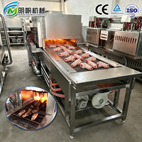Nouvelle machine automatique de ségraffage des pattes de porc en acier inoxydable Fanming, équipement de ségraffage à la flamme pour la transformation de la viande