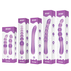 Purple Jelly bâton de perle anale TPR plug anal couple amusant plug anal masseur de perles - Product Image 1
