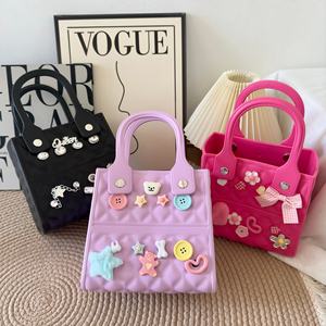 2025 dernières filles mignonnes décor noeud <span class=keywords><strong>EVA</strong></span> plage été Logo personnalisé Silicone perle sacs fourre-tout pour femmes sacs à main et sacs à main pour dames - Product Image 4