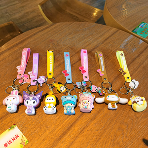 QYS 3D Kawaii Cartoon <b>Anime</b> <b>Keychain</b> Cute Series Rubber Key Ring Cars Bags Gift Pendant - Product Image 5