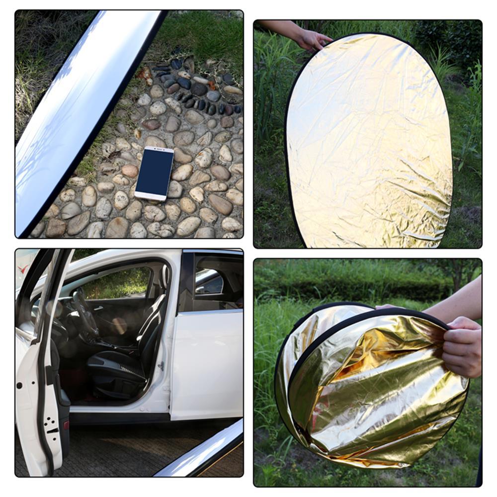 Riflettore 5 In 1 Pieghevole Da 60cm Per Fotografia – Bianco, Oro, Argento, Nero E Diffusore, Con Borsa!