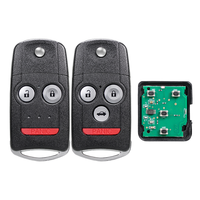 Casing Kunci Remote Pintar untuk Accord Civic CRV Pilot 2003-2007 dengan Bahan ABS, 4 Tombol & Fungsi Start Jarak Jauh