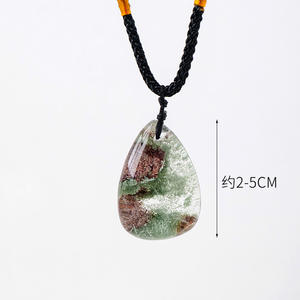 Colgante <span class=keywords><strong>fantasma</strong></span> de lágrima verde natural, colgante de 2-5cm, paisaje de piedras preciosas tallado a mano, estilo de <span class=keywords><strong>amor</strong></span> grabado para ella - Product Image 2